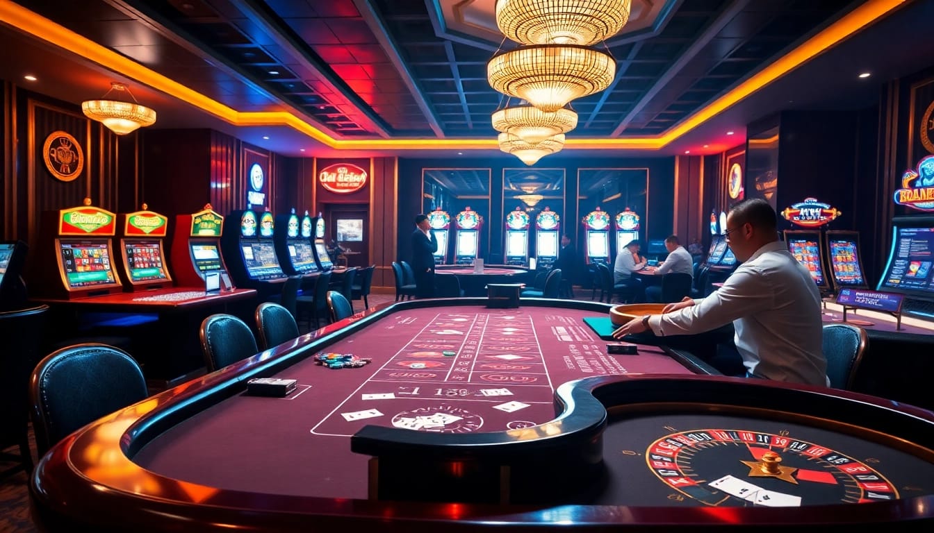 KP88 casino players engaged at high-stakes Baccarat and Roulette tables.
