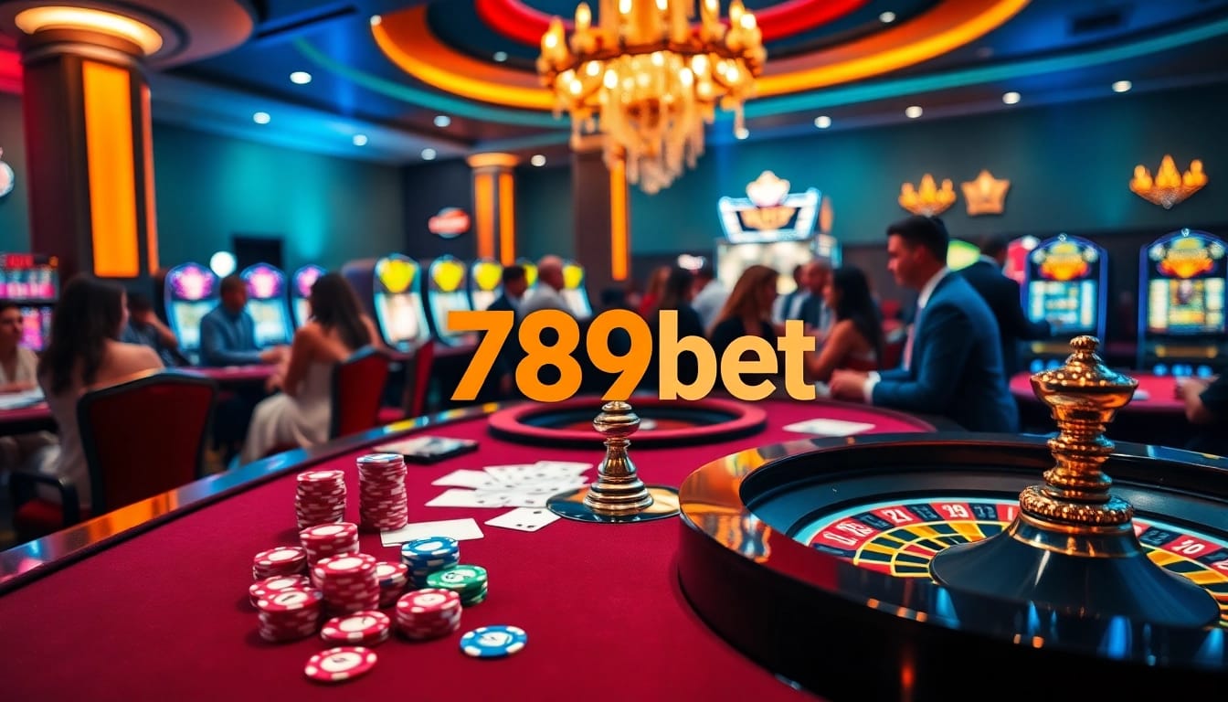 Experience the excitement of 789bet with vibrant casino games and players at the table.