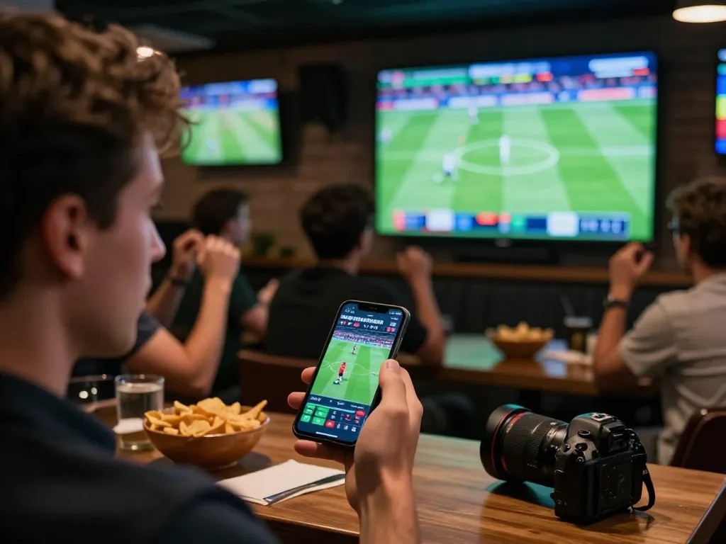 Betting odds for tỷ lệ kèo nhà cái hôm nay displayed on smartphone during an exciting sports match.