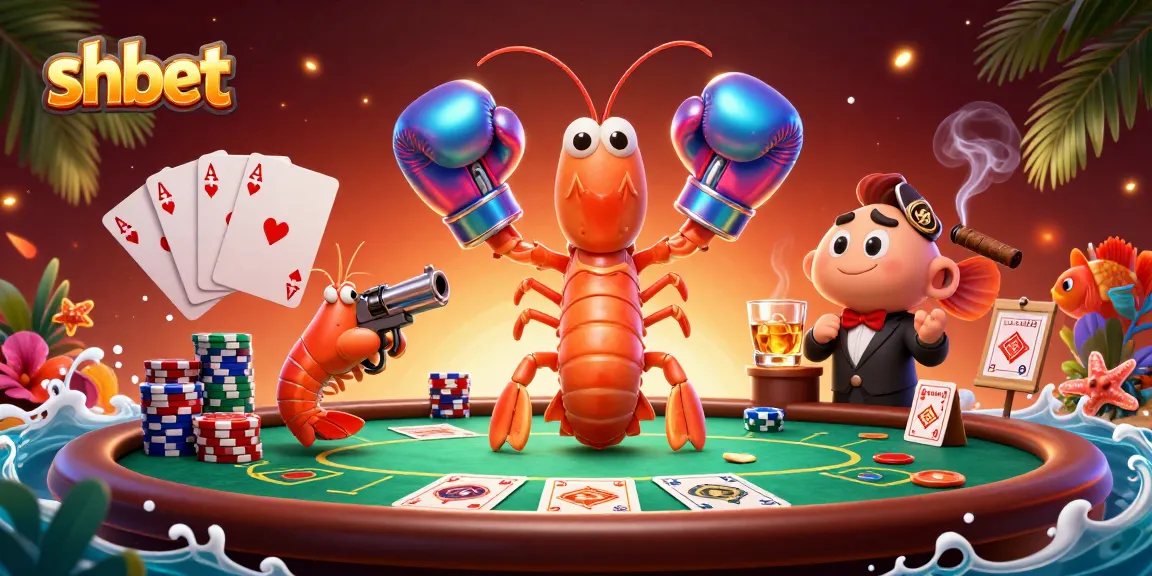Engage with shbet's thrilling casino games featuring vibrant characters, poker chips, and an exciting atmosphere.