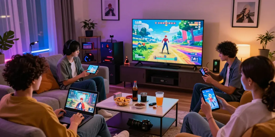 Group enjoying engaging hentai games together in a lively gaming atmosphere.