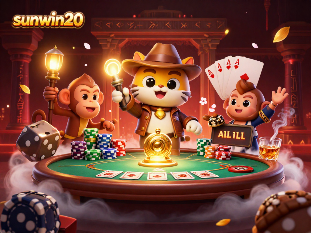 Engage in thrilling games with sunwin20, featuring a cat explorer and poker artifacts.