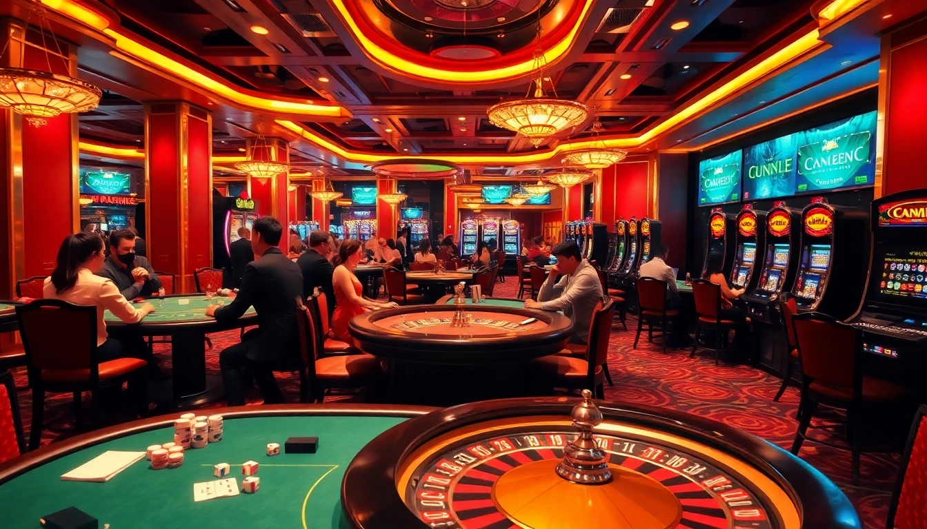 Experience the thrill of gambling with excitement at https://ku88it.com/ in a luxurious casino scene.