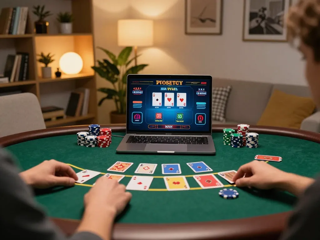 PH22 player enjoying a live blackjack game at home, showcasing strategic betting and engagement.