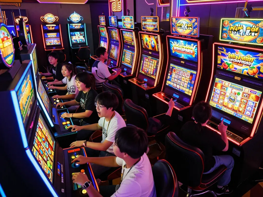 Nổ hũ machines engaged with excited players cheering on big wins