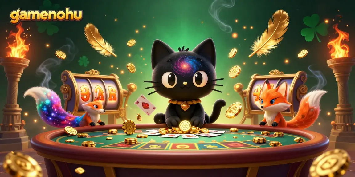 Experience the thrill of gamenohu at a fantastical casino with cosmic elements and dynamic characters.