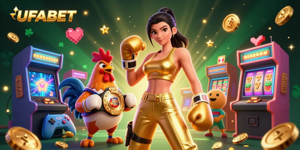 Experience the thrill of UFABET slots with a dazzling 3D illustration featuring vibrant casino elements.