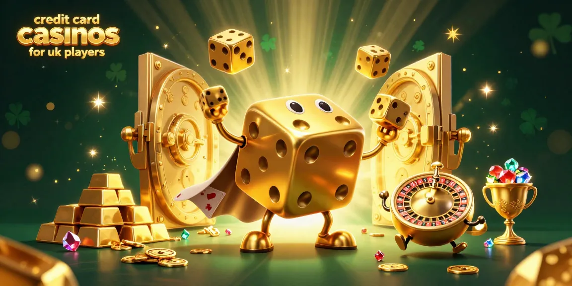 Engaging illustration of credit card casinos for UK players with dynamic casino elements and vibrant game icons.