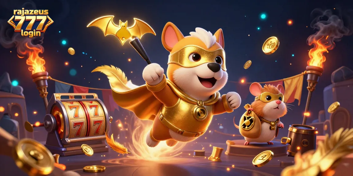 Experience the excitement of rajazeus 777 login with dynamic slot elements in an animated casino scene.