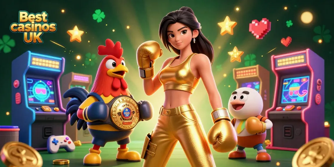 Experience the excitement at the Best casinos UK with this vibrant 3D casino-themed illustration.