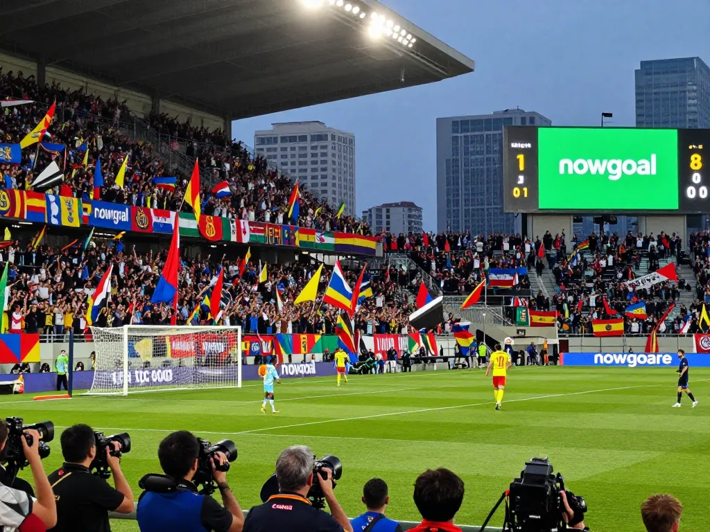 Exciting live soccer match scene showcasing fans, players, and nowgoal updates in a vibrant stadium atmosphere.