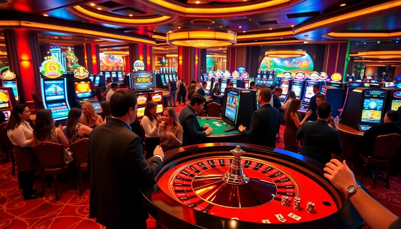 Experience the excitement at SODO casino with vibrant gaming tables and engaging players.