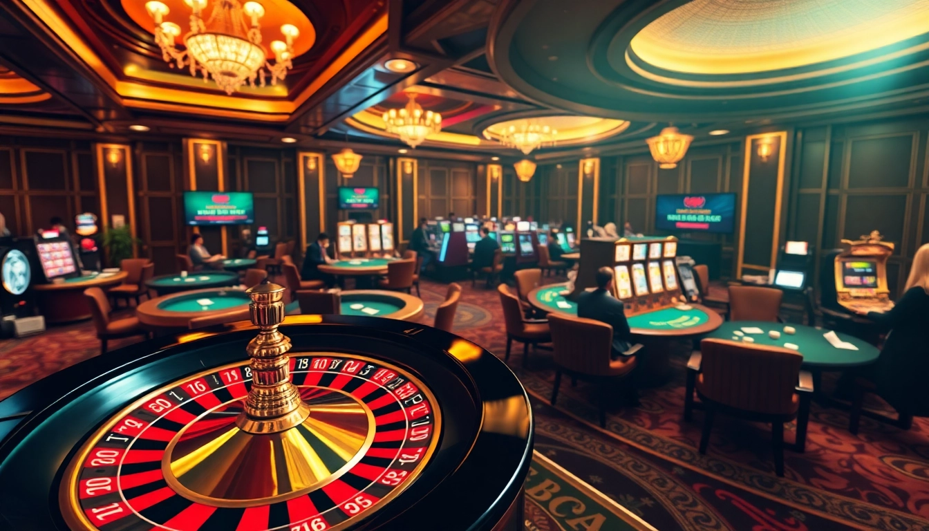 Experience the thrill of gambling at https://bem88.com with a vibrant casino scene featuring engaging roulette and card games.