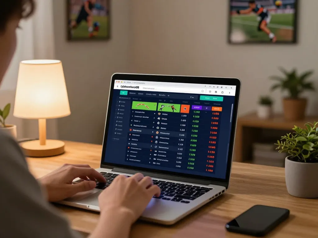 Betting strategies on tylekeonhacai88 display during online gambling session at home.