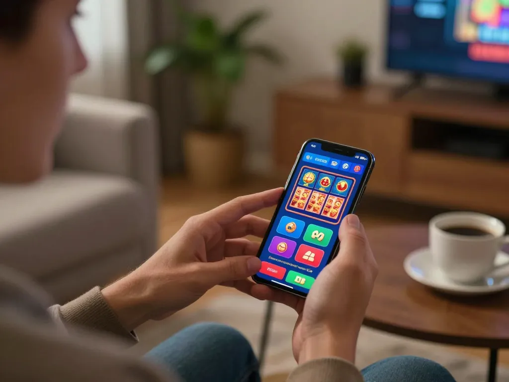 Player engaging with fly88 gaming app for an exciting online casino experience.