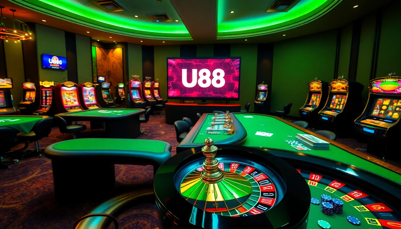 Experience the electrifying ambience of U88 online casino with vibrant tables and exciting games.
