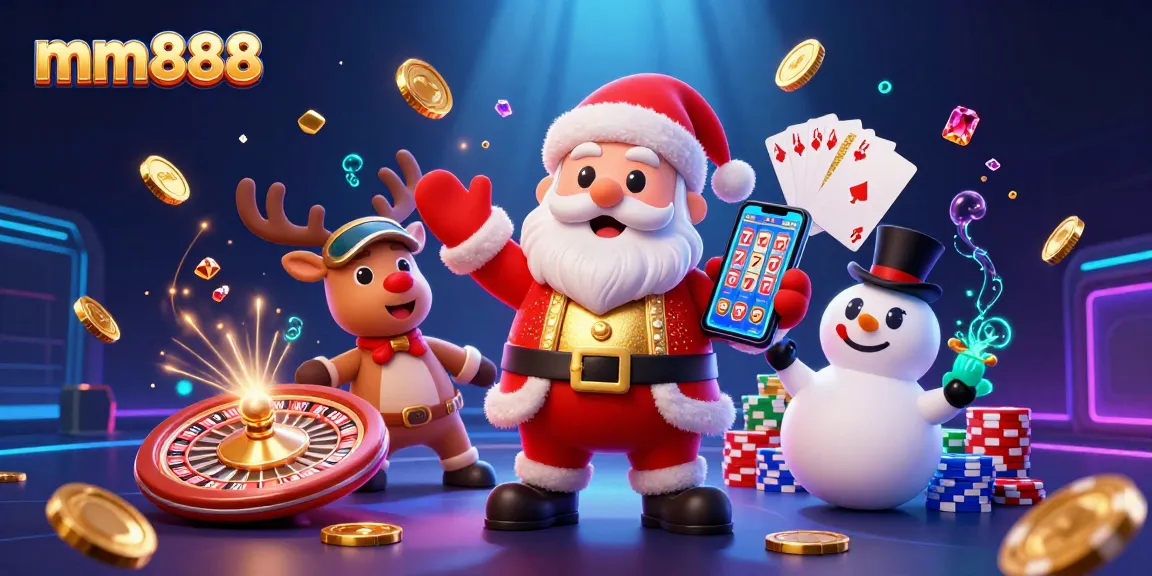 Join Santa and his friends at mm888 for thrilling jackpot slots and casino fun!