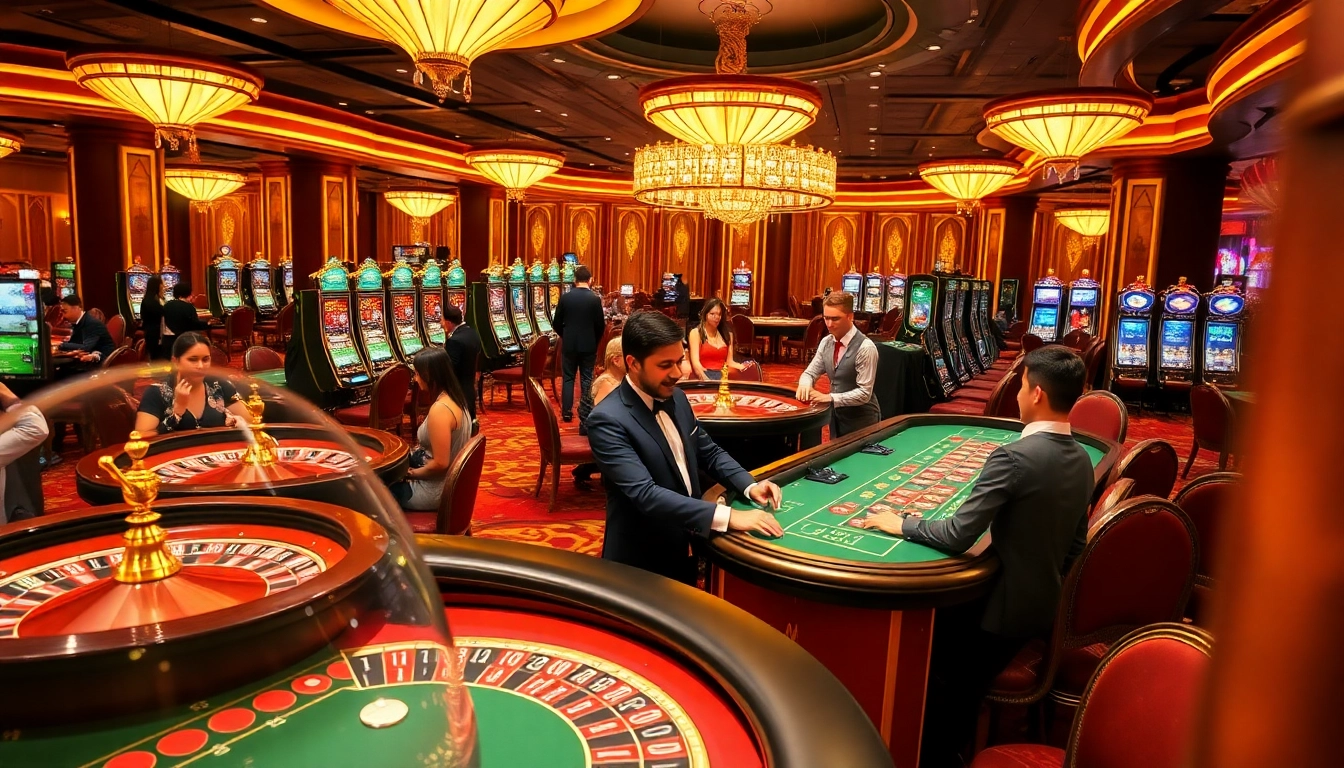Experience the thrill of gambling with AU88 at a luxurious casino, featuring engaging tables and vibrant atmosphere.