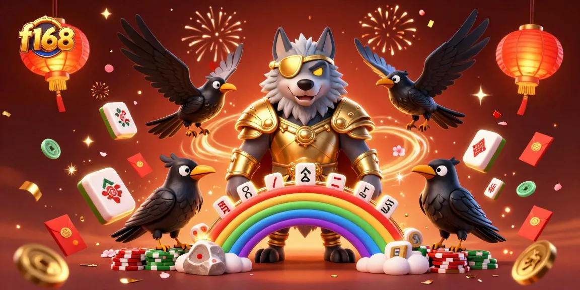 Win big with f168 at the lively casino scene featuring mythical characters and glowing elements.