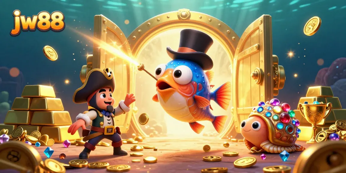 Experience excitement with jw88 in a vibrant sea-themed casino scene filled with treasure.