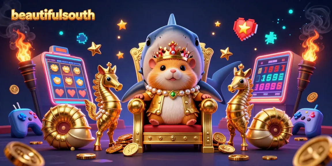 Play games at beautifulsouth with vibrant slots, golden hamster king, and royal seahorse guards.