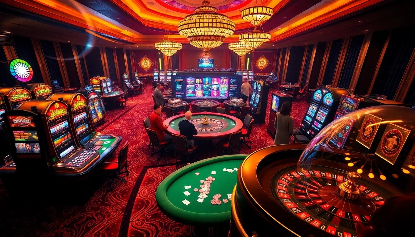 Newphim showcases vibrant casino gaming with poker chips and roulette excitement.
