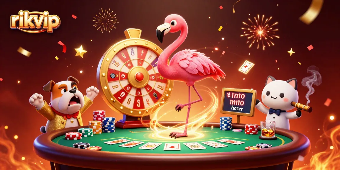 Spin the giant prize wheel at rikvip with thrilling casino elements and a vibrant celebration atmosphere.