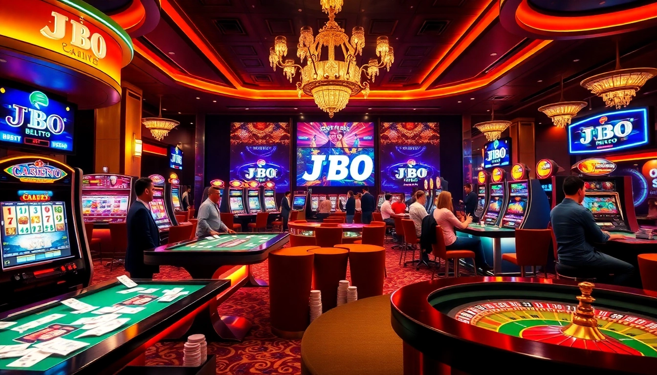 Experience thrilling online gambling with JBO, featuring vibrant tables and exciting slot machines.
