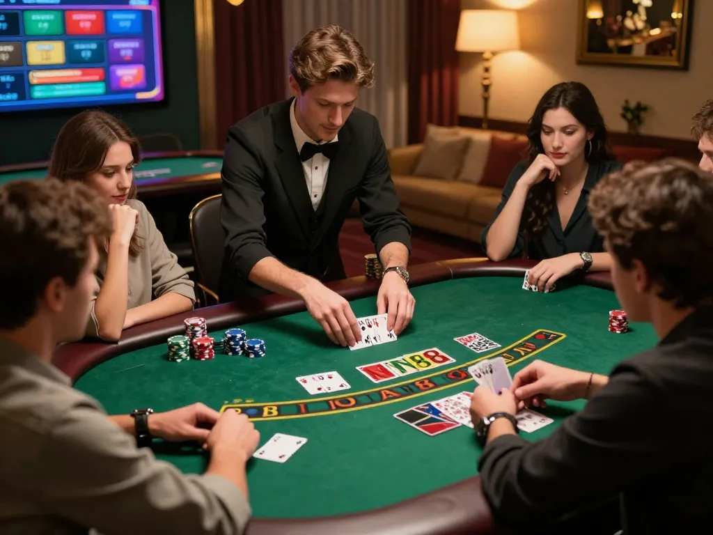 Players enjoying a thrilling game at NK88 online casino blackjack table