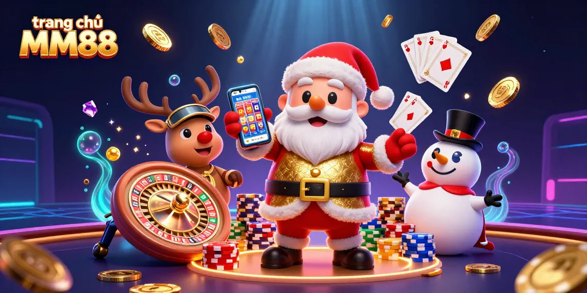 Spin the reels of luck with trang chủ MM88 featuring festive casino fun with Santa and his playful friends.