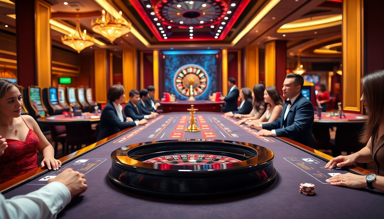 Experience the excitement at nhà cái uk88 with vibrant casino tables and enthusiastic players.