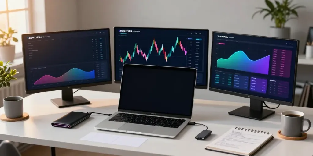 Durov2 Kick stream analytics displayed in a professional cryptocurrency trading setup with advanced security measures, showcasing dynamic blockchain interfaces.