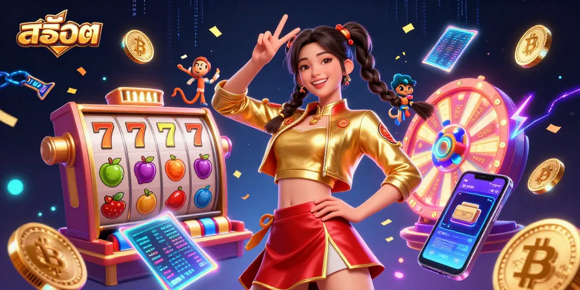 Spin the reels in exciting สล็อต games, featuring vibrant characters, jackpots, and crypto elements.