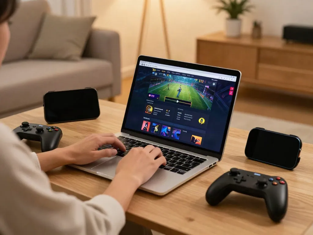Engaging online gaming experience on FIVE88 platform featured on a laptop.