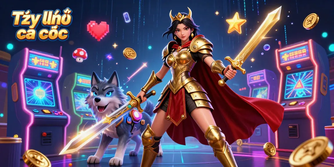 Experience Tỷ lệ cá cược thrilling action with a warrior queen and her wolf companion in an electrifying casino scene.