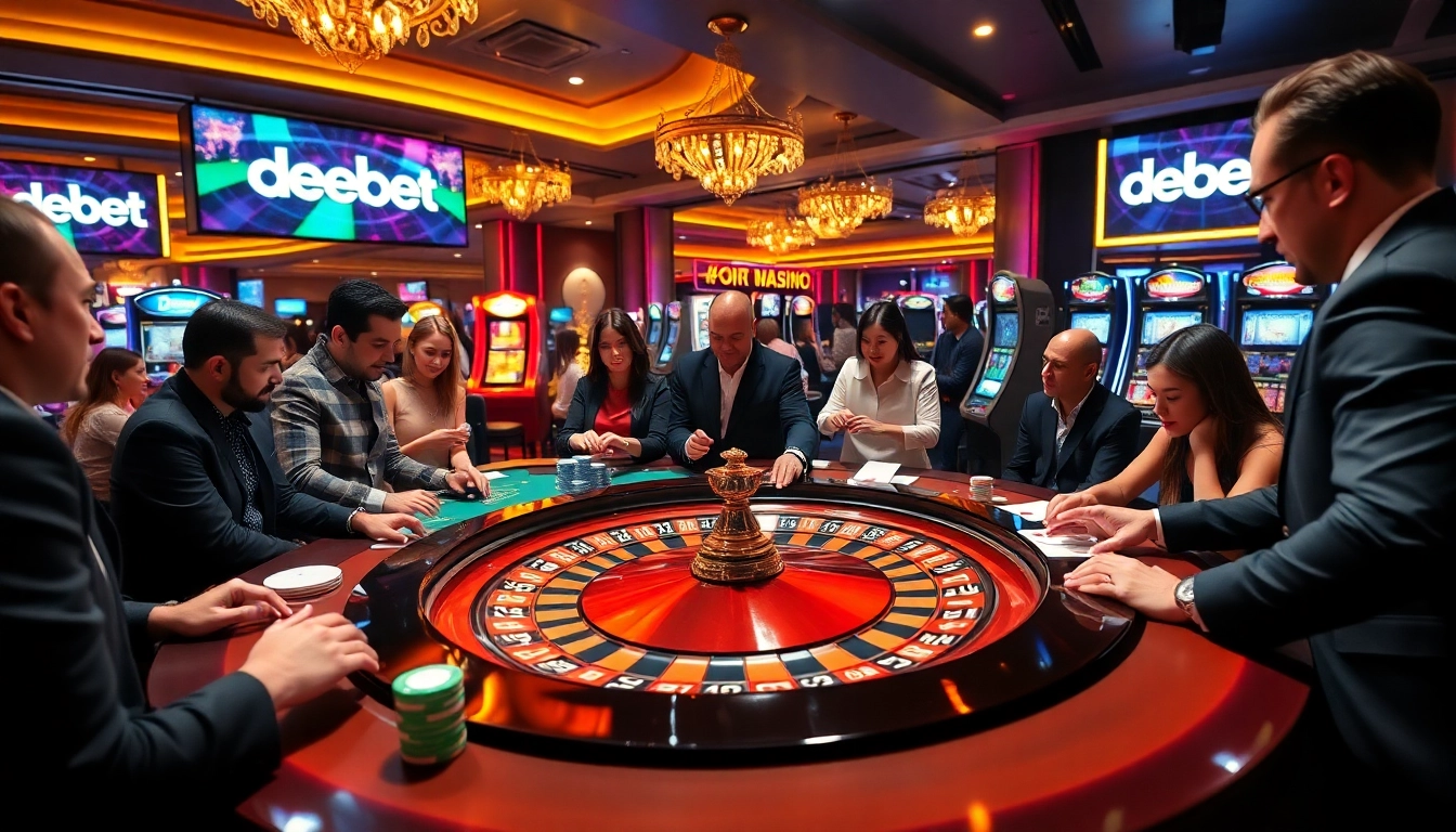 Experience excitement at the debet casino with vibrant roulette tables and engaged players.