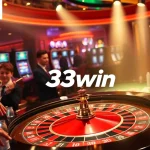 Exciting roulette action at 33win casino with vibrant chips and players immersed in the game.