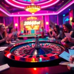Experience thrilling gameplay at mm88 com with players enjoying roulette and poker games in a vibrant casino atmosphere.