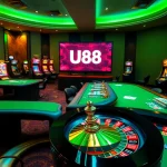 Experience the electrifying ambience of U88 online casino with vibrant tables and exciting games.