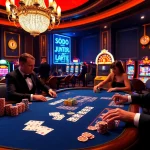 SODO66 players enjoying a high-stakes poker game with colorful chips and intense focus.