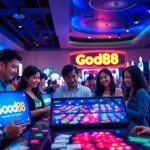 Experience the excitement of online gaming at good88.hu.net with diverse players enjoying vibrant casino elements.