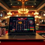 i9bet casino excitement with poker chips, roulette wheel, and a vibrant online gambling interface