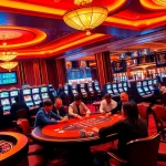 Exciting gaming action at nhà cái da88 showcasing roulette wheels, poker tables, and players engaged in intense battles.