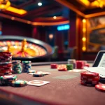 Experience high-stakes excitement at the SC88 poker table with colorful chips and a roulette wheel.