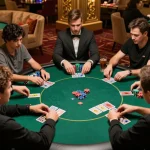 Players strategizing their moves in an exciting poker game at 789win .com casino.