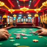 Engaging gamblers at the luxurious lv88 com casino table with vibrant colors and chips.