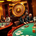 Gamblers enjoying the vibrant J88 casino experience at a luxurious betting table.