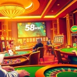 Experience a dynamic casino atmosphere with players enjoying games at 58WIN.
