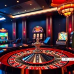 Experience the thrill of gambling at open88 with a vibrant casino scene featuring roulette, chips, and excitement.