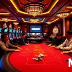 Experience excitement at the MM88 casino with vibrant poker tables and slot machines.